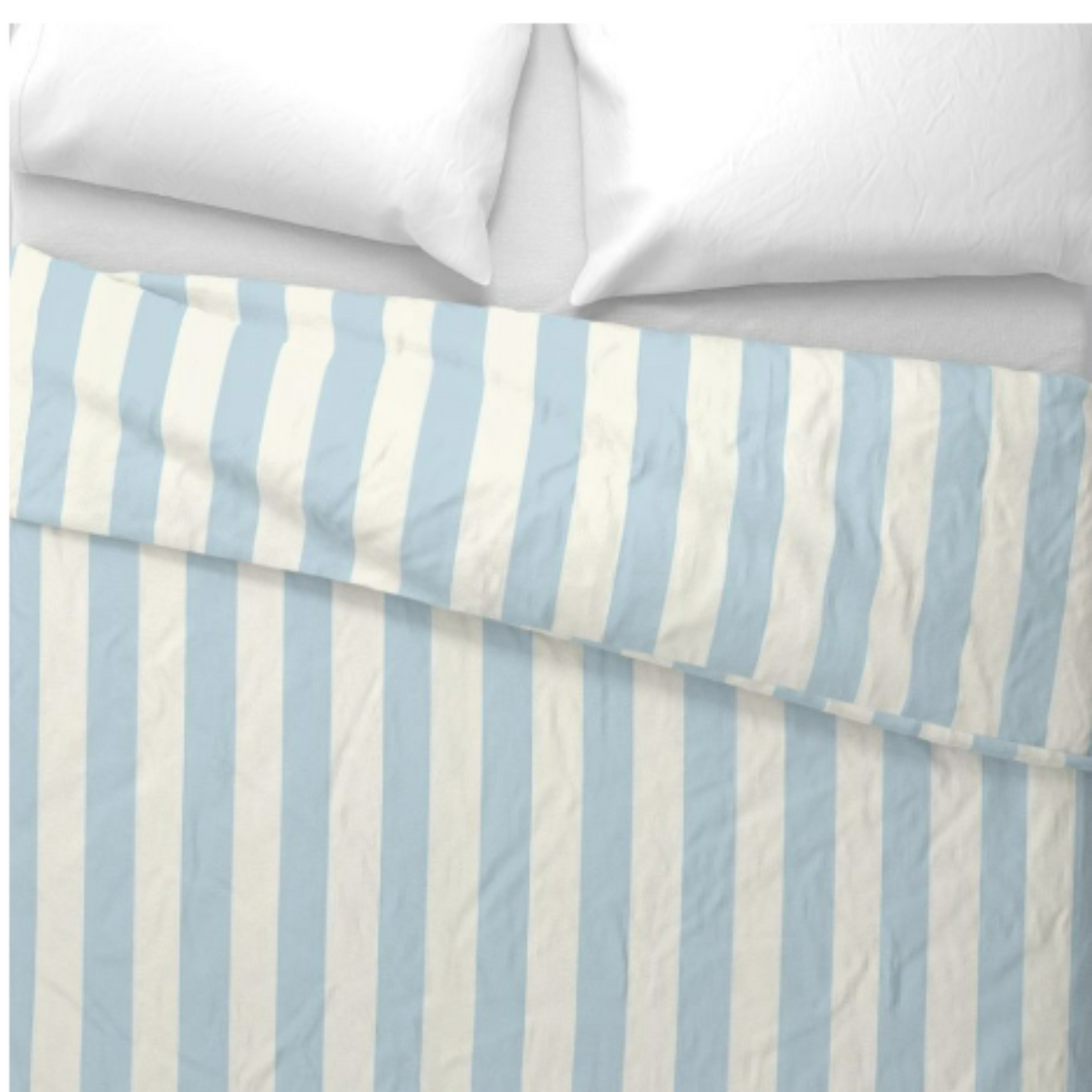 Luxury Duvet and Pillow Cover Set - Classic Blue Stripes