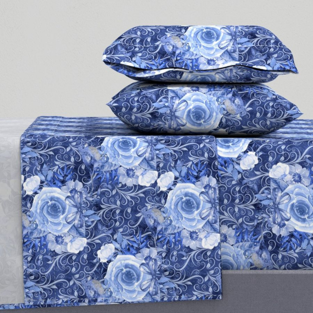 Cozy Comfort - Luxury Sheet Set Blue Floral Dream