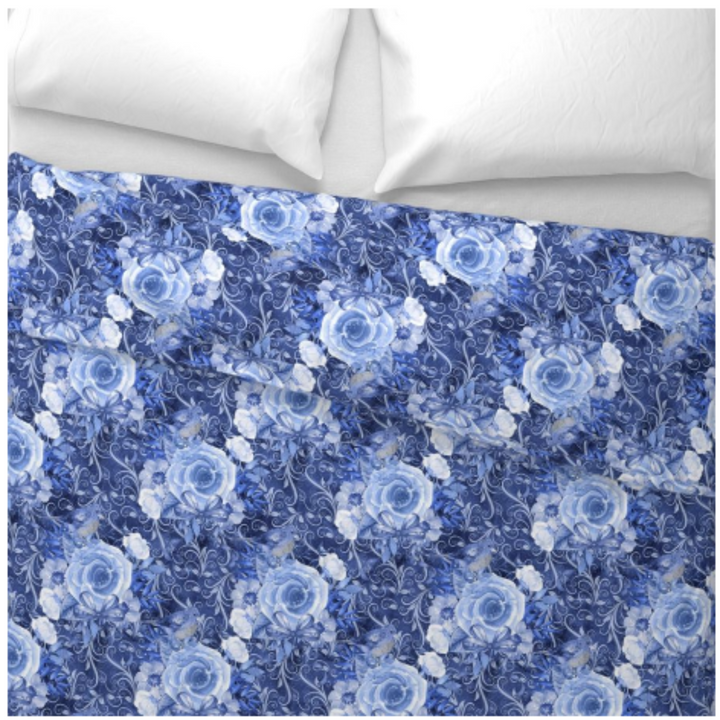 Luxury Duvet and Pillow Cover Set - Blue Floral Dream