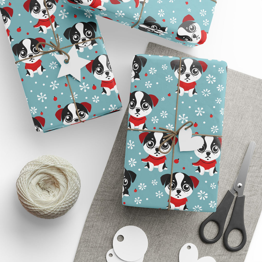 Wrapping Paper - Snowy Puppy Delight