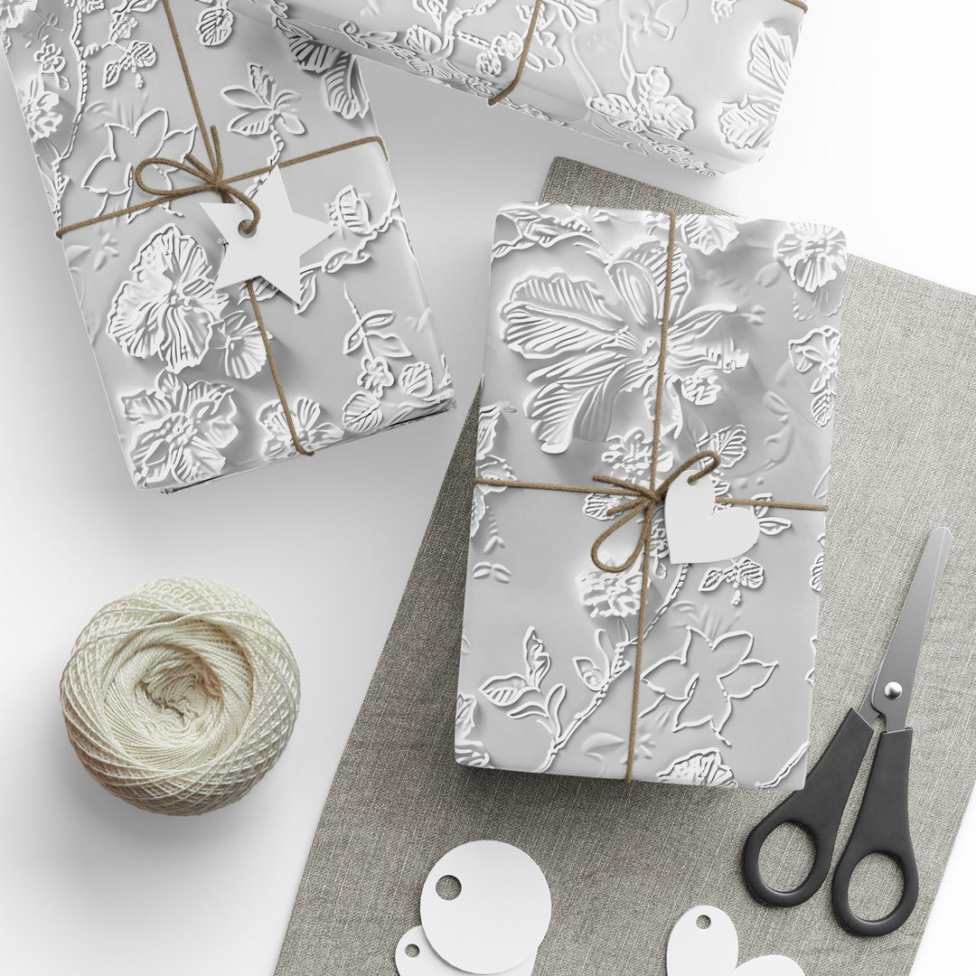 Wrapping Paper - White Floral Lace