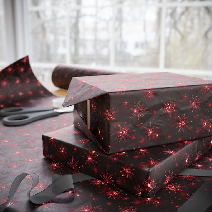 Wrapping Paper - Radiant Red Poinsettia Sparkle