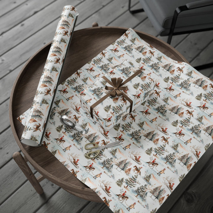 Wrapping Paper - Winter Wonderland Horse & Sleigh