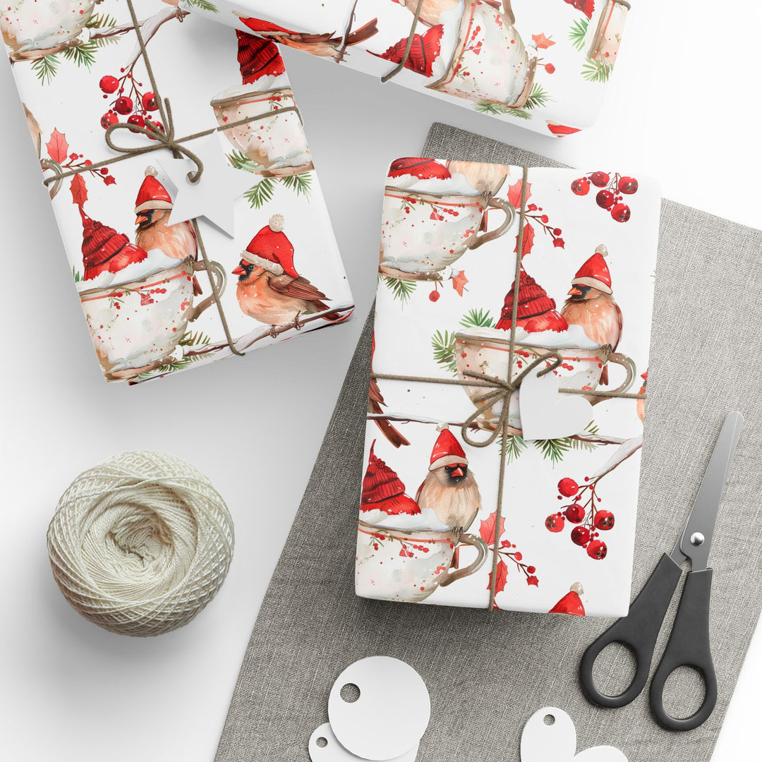 Wrapping Paper - Festive Cardinal Teacup