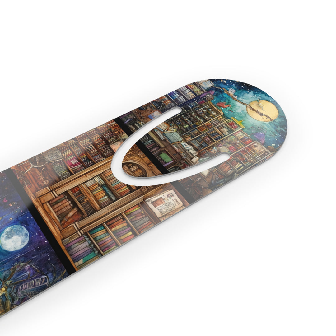 Magical Library Aluminum Bookmark – Vibrant Design, Durable, Lightweight, and Perfect for Book Lovers