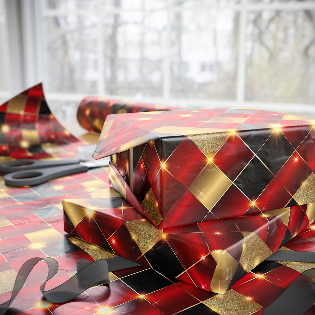 Wrapping Paper - Ruby & Gold Luxe