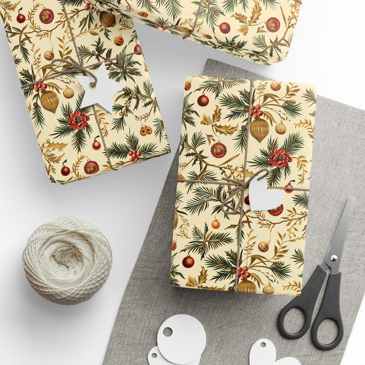 Wrapping Paper - Golden Festive Foliage