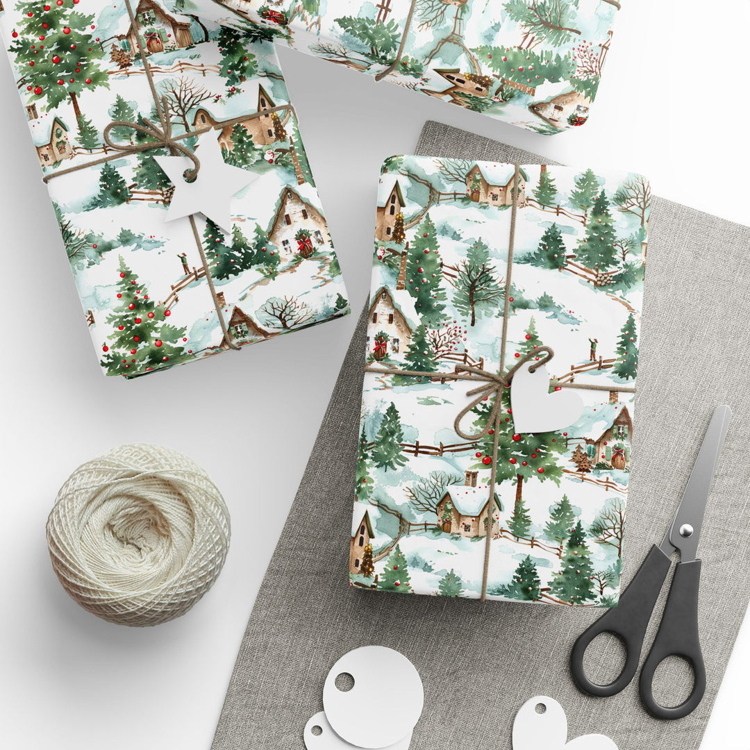 Wrapping Paper - Countryside Christmas Cottage