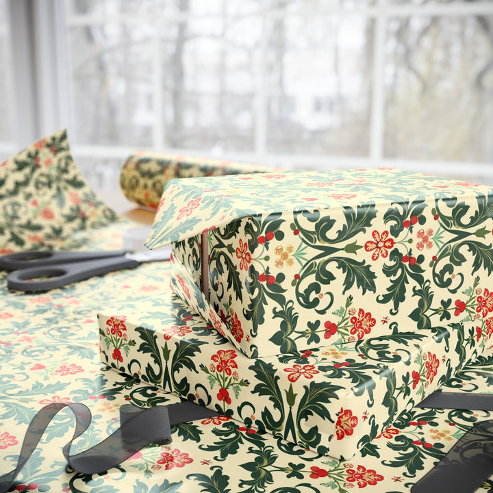 Wrapping Paper - Festive Florals Elegance