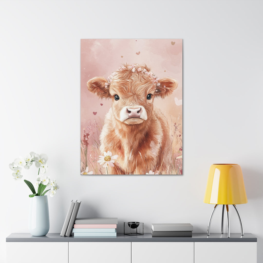 Charming Cow Canvas Gallery Wrap - Cute Cow Decor for Animal Lovers