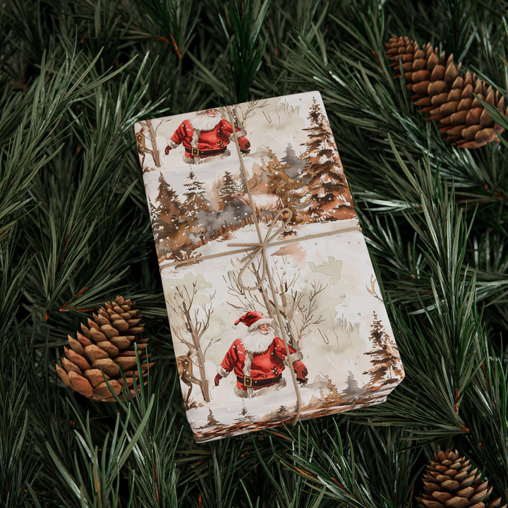 Wrapping Paper - Winter's Eve with Santa and Reindeer