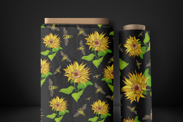 Fabric by the Yard - Sunflower Bee Garden