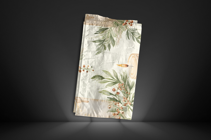 Elegant Candle and Foliage Fabric – Perfect for Quilting, Home Decor, Crafts – Organic, Recycled & Premium Fabric Options Available