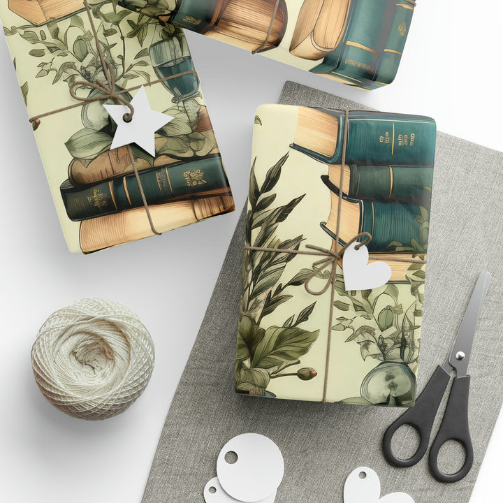 Floral Gift Wrap for Book Lover - Wrapping Paper 3 sizes, 2 finishes