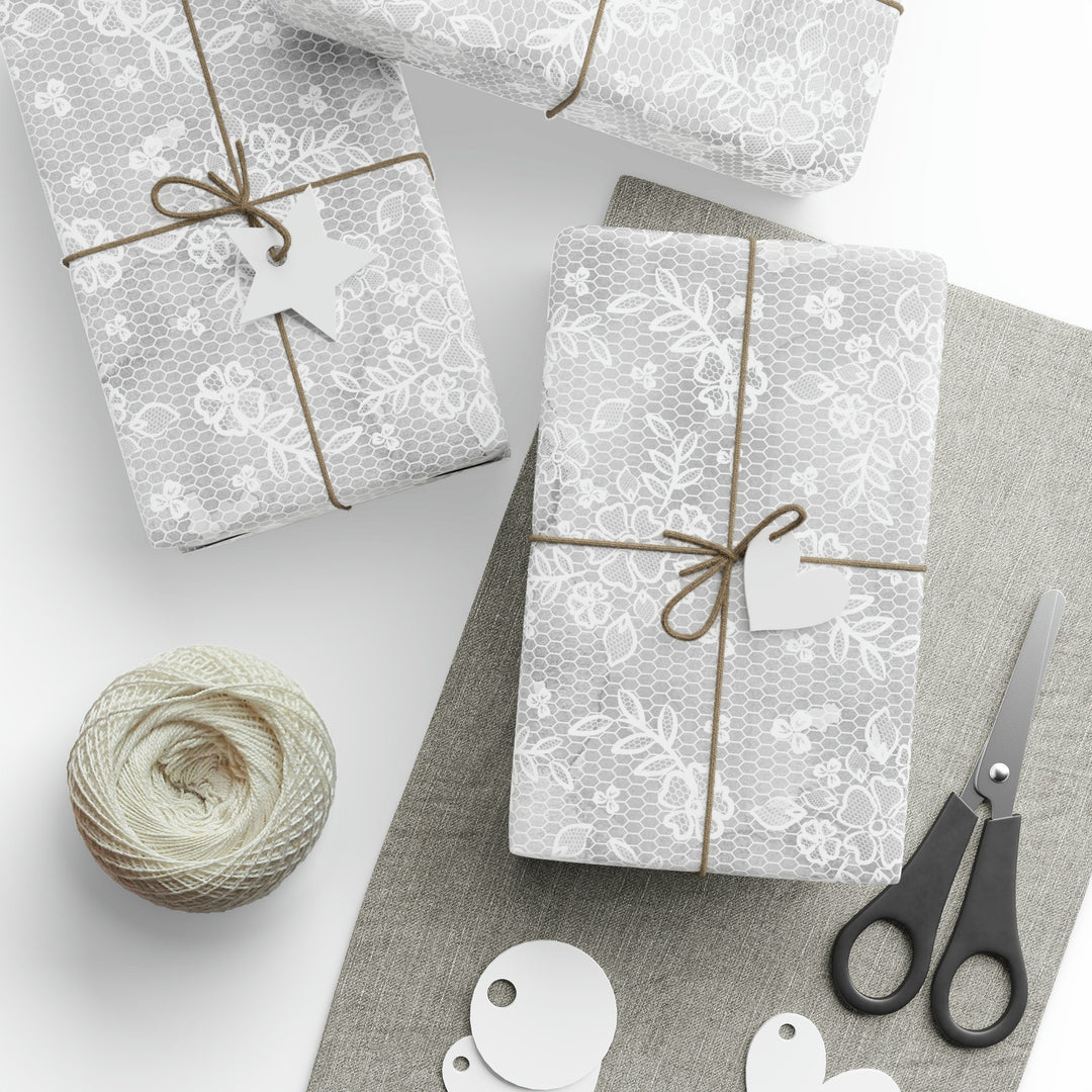 Gray Lace Gift Wrap