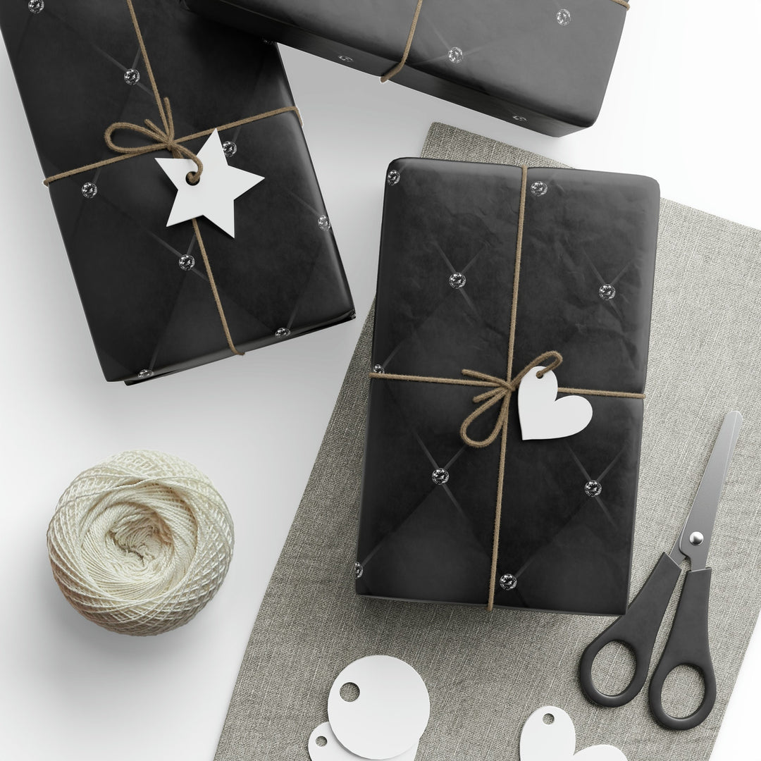 Elegant Black and Diamond Glam Gift Wrap