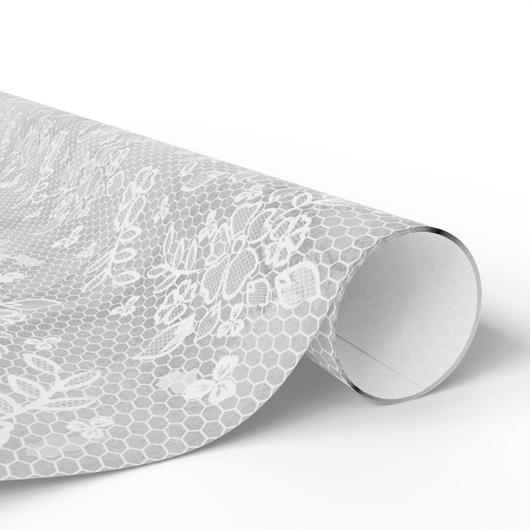 Gray Lace Gift Wrap