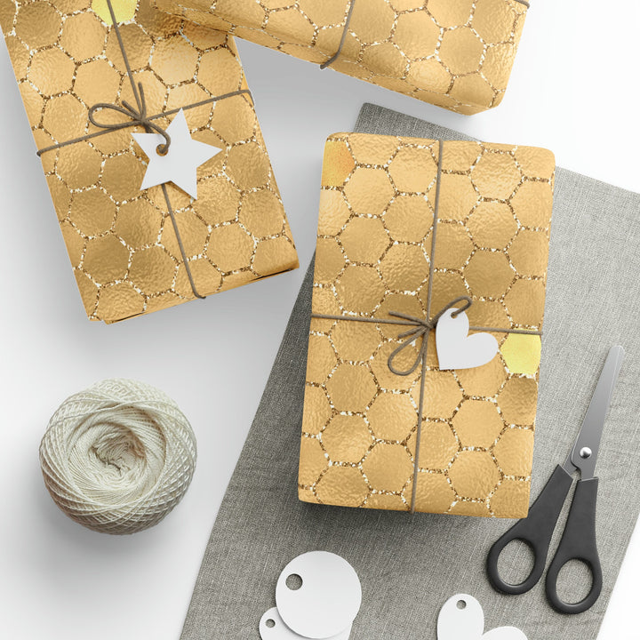 Golden Honeycomb Gift Wrap