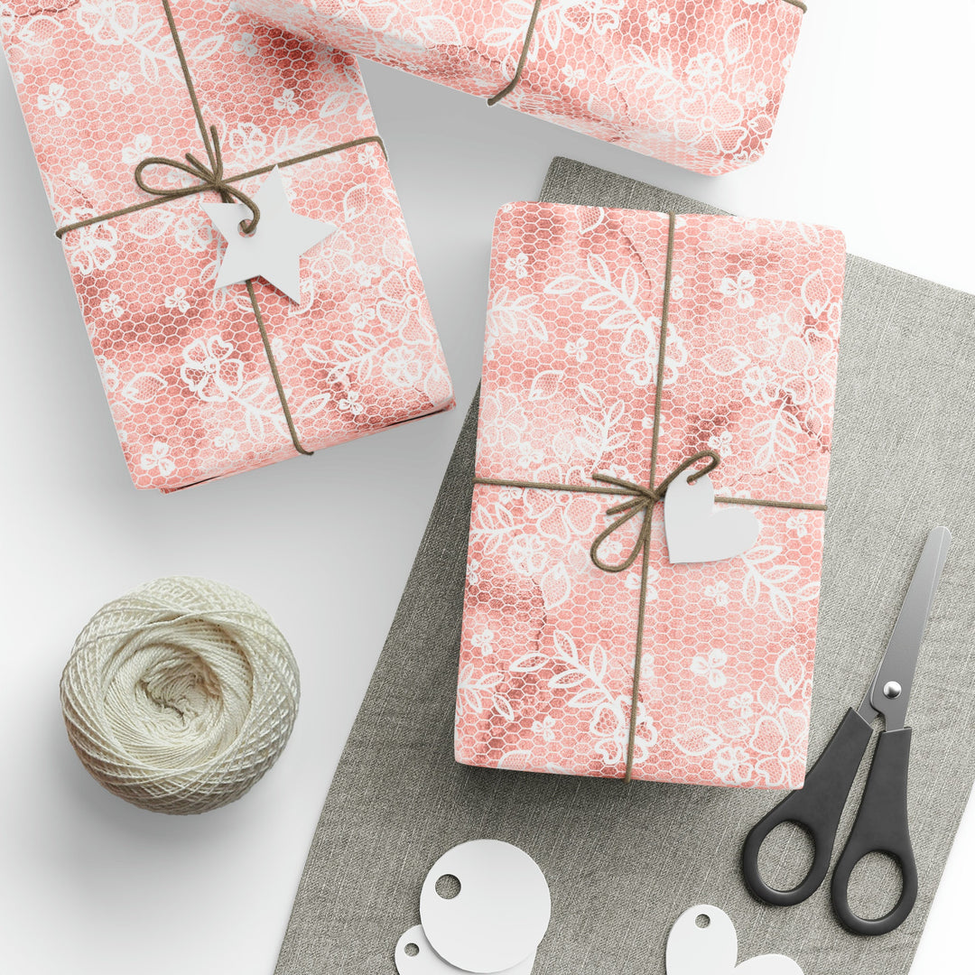 Coral Lace Gift Wrap